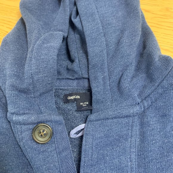 Gap Kids Grey Blue XL Hoodie Hooded Sweater Sweatshirt Long Sleeve - Picture 2 of 6